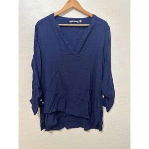 Soft Surroundings Womans Tunic Top Size XL High Low 3/4‎ Sleeve Boho Lagenlook